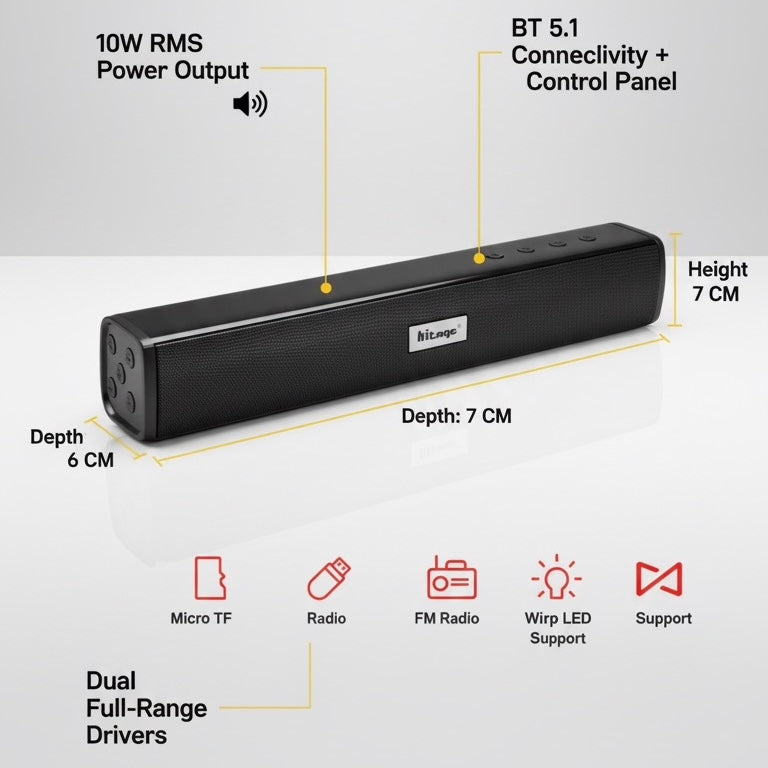 HITAGE BT-5.1 (RIFTER) Home TV Soundbar